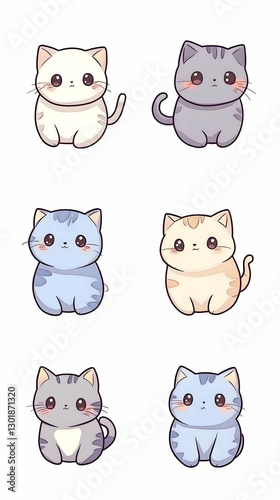 Illustration Cute Kittens A...