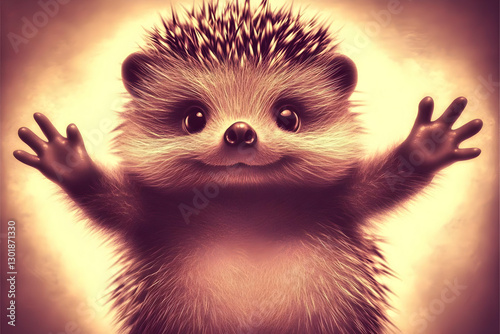 3D Illustration Cute Hedgeh...