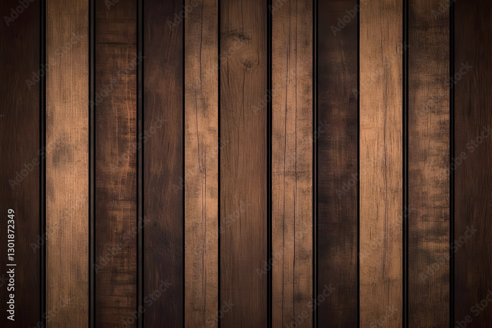 Obraz premium Dark Wood Texture Background Illustration - Rustic, Grain, Brown, Plank, Panel, Timber, Lumber, Wall, Floor