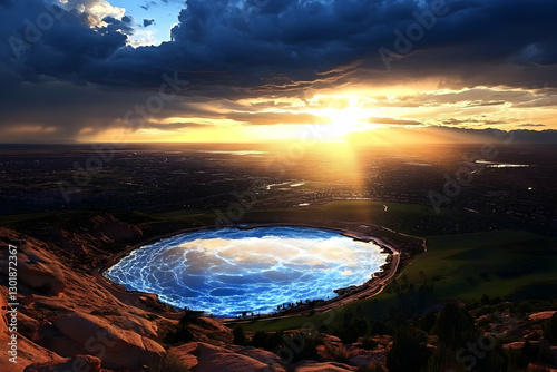 Illustration - Sunset Lake ...