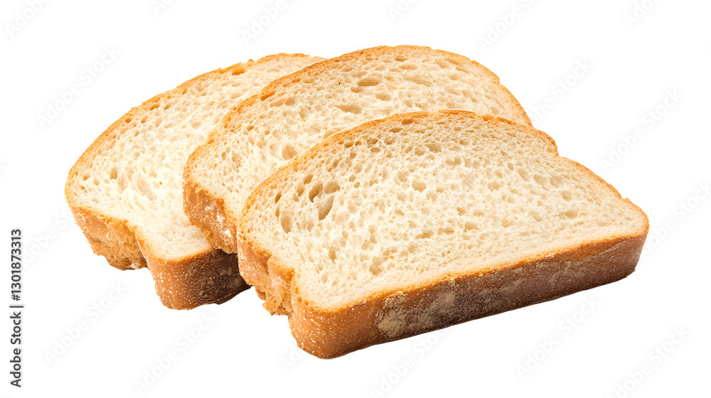 Three isolated bread slices on white background
Three isolated bread slices on white background