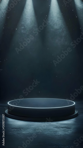 3D Illustration Dark Stage ...