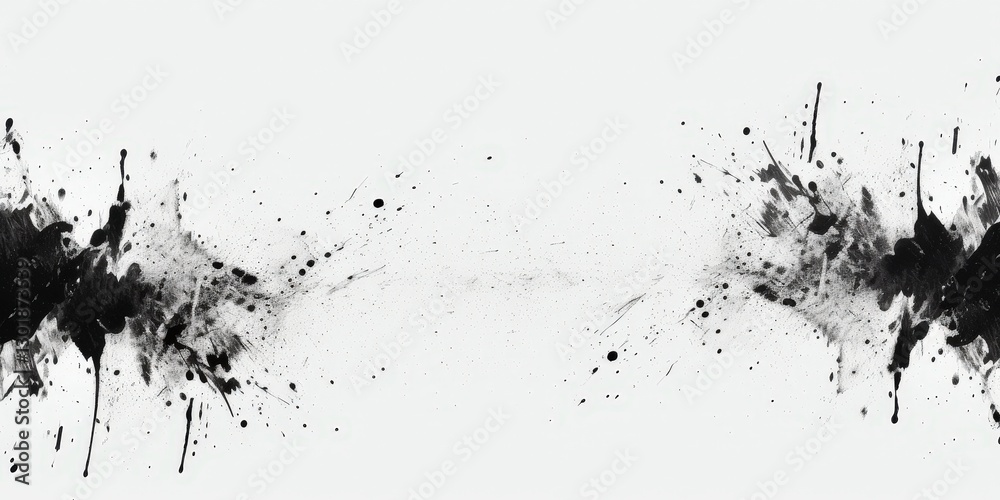 Black Ink Splatter, Abstract Art Black Ink Splatter, Abstract Art
