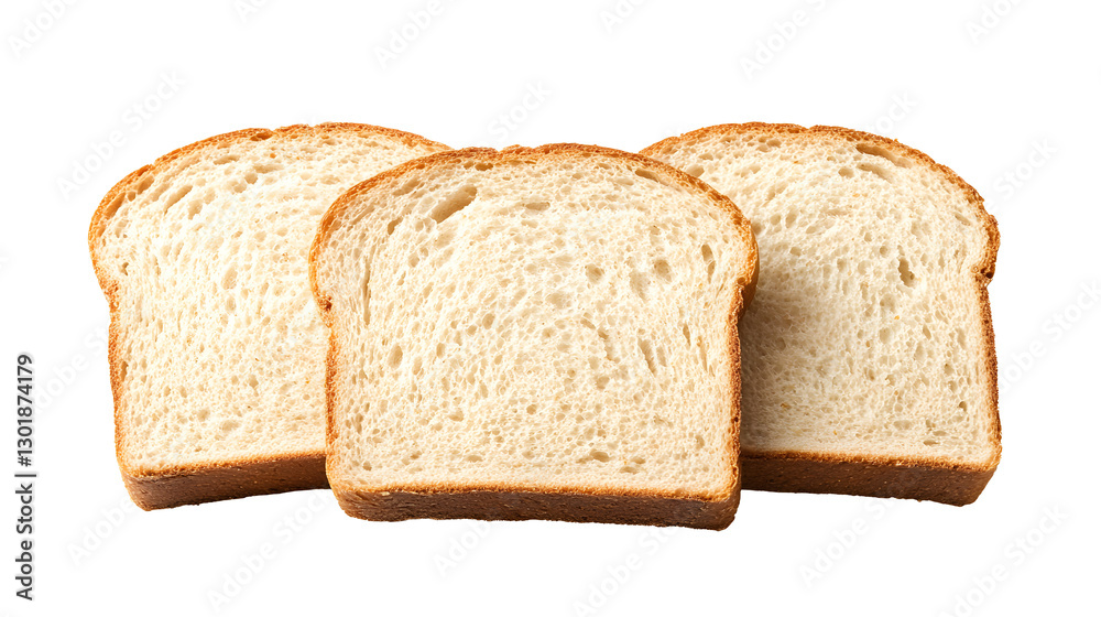 Three isolated bread slices on white background
Three isolated bread slices on white background