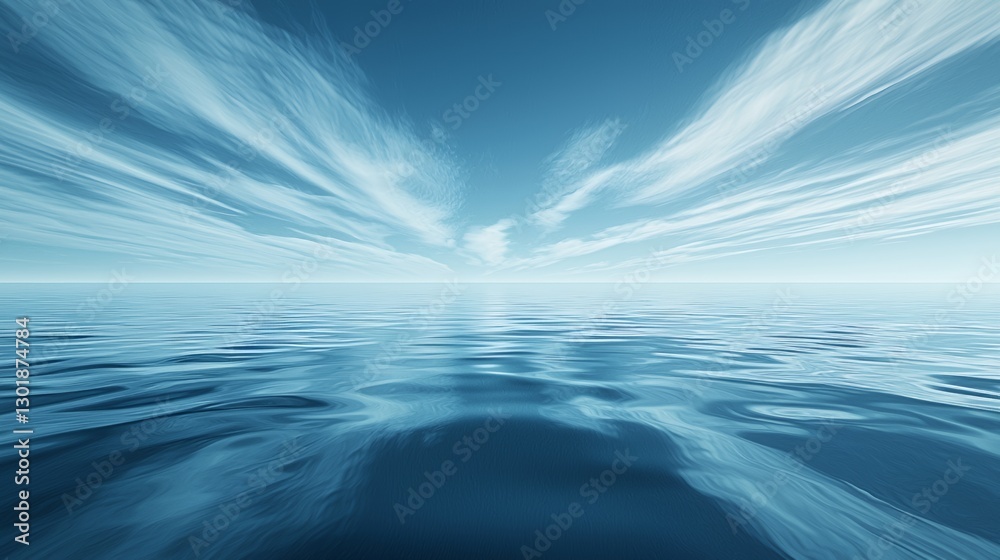 Serene Blue Ocean and Sky Horizon Serene Blue Ocean and Sky Horizon