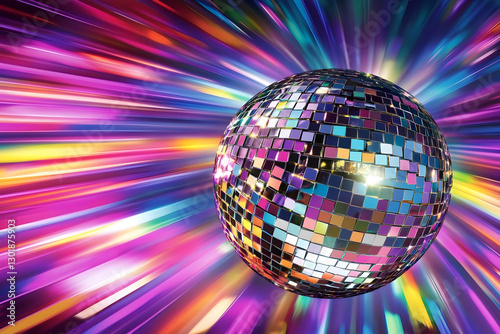 3D Disco Ball Abstract Back...