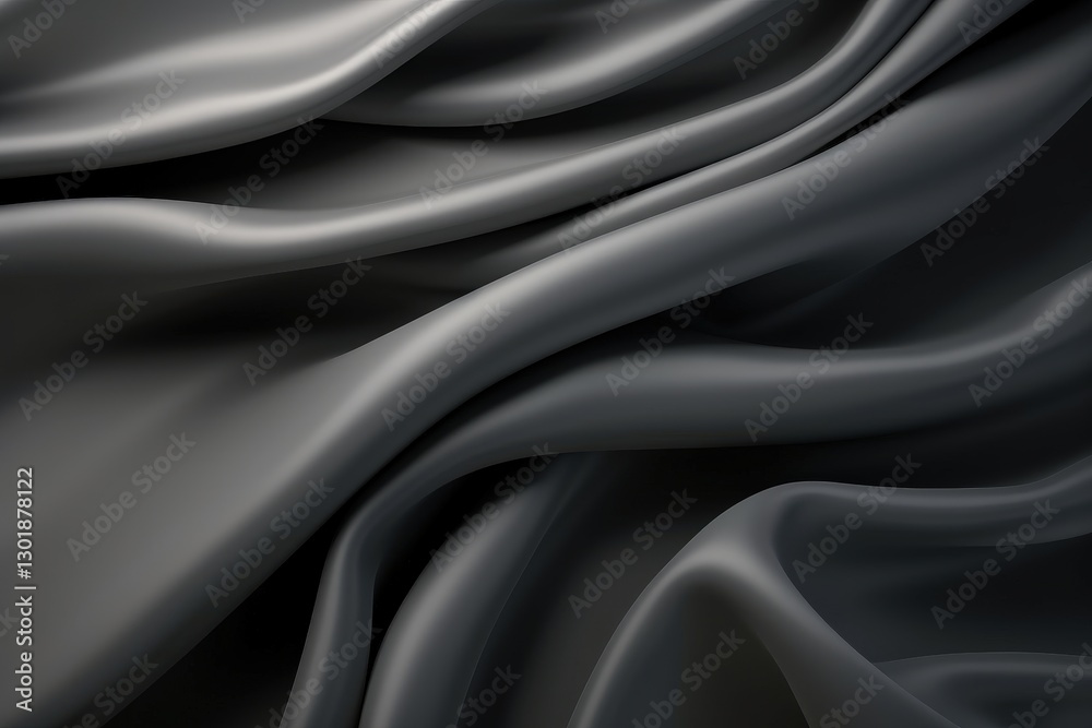 Fototapeta premium Elegant dark fabric draping gracefully, showcasing smooth textures and soft shadows
