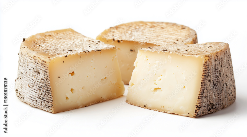 Piece of delicious cheese isolated on white background Piece of delicious cheese isolated on white background