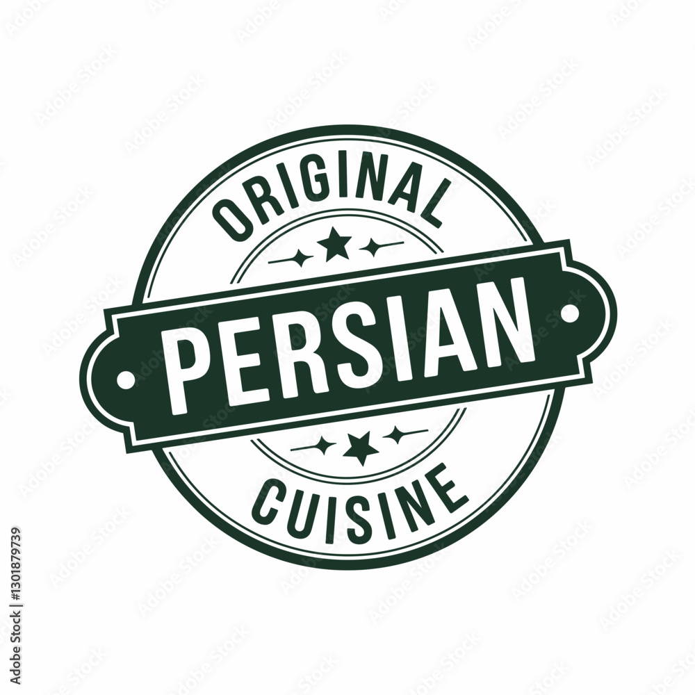Fototapeta premium Original Persian Cuisine Stamp Logo – Authentic Food Badge