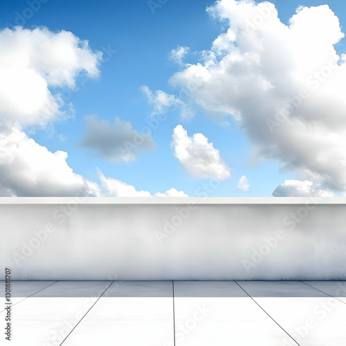 Balcony 3D Render Cloudscape
