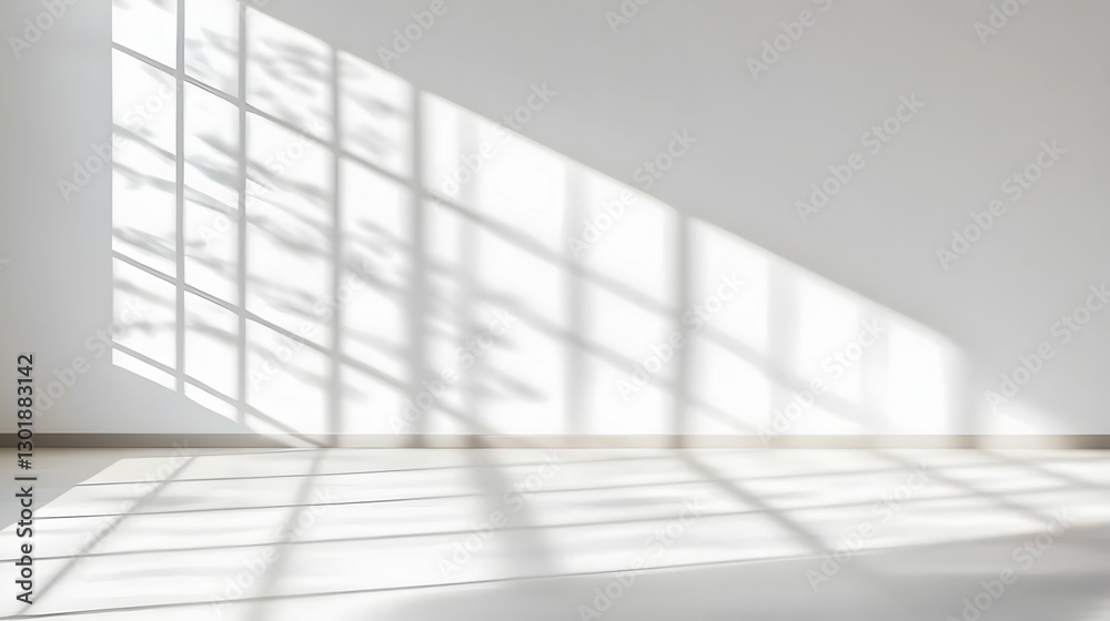 Photo Background - Empty Room, White Wall, Window Light, Shadows, Minimalist Photo Background - Empty Room, White Wall, Window Light, Shadows, Minimalist