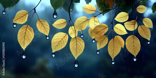 Illustration of Rain Drops ...