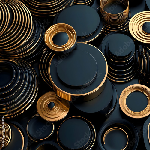 3D Abstract Background Blac...