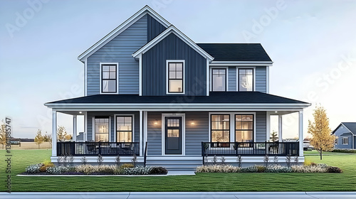 Illustration Farmhouse Home...