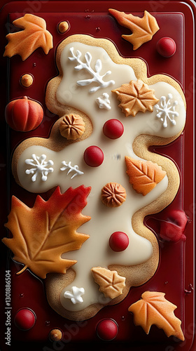3D Illustration Autumn Leav...