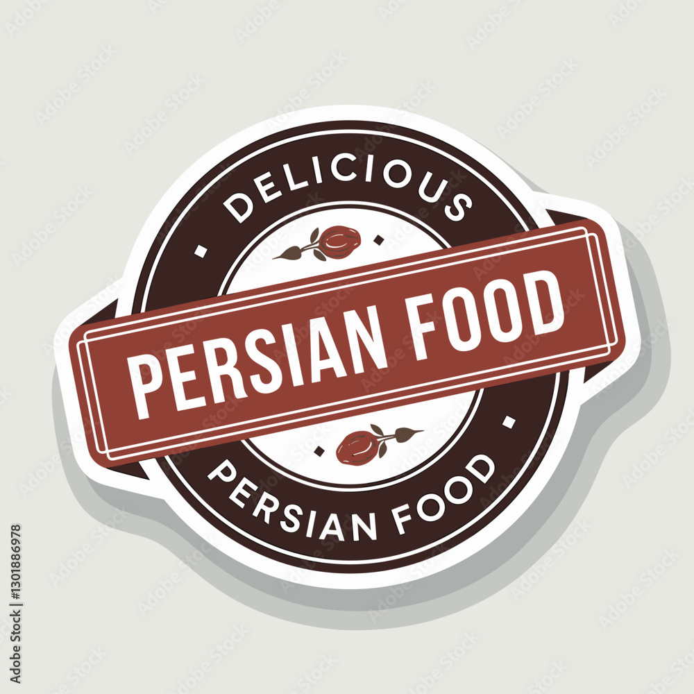 Obraz premium Elegant Persian Food Badge Logo Design