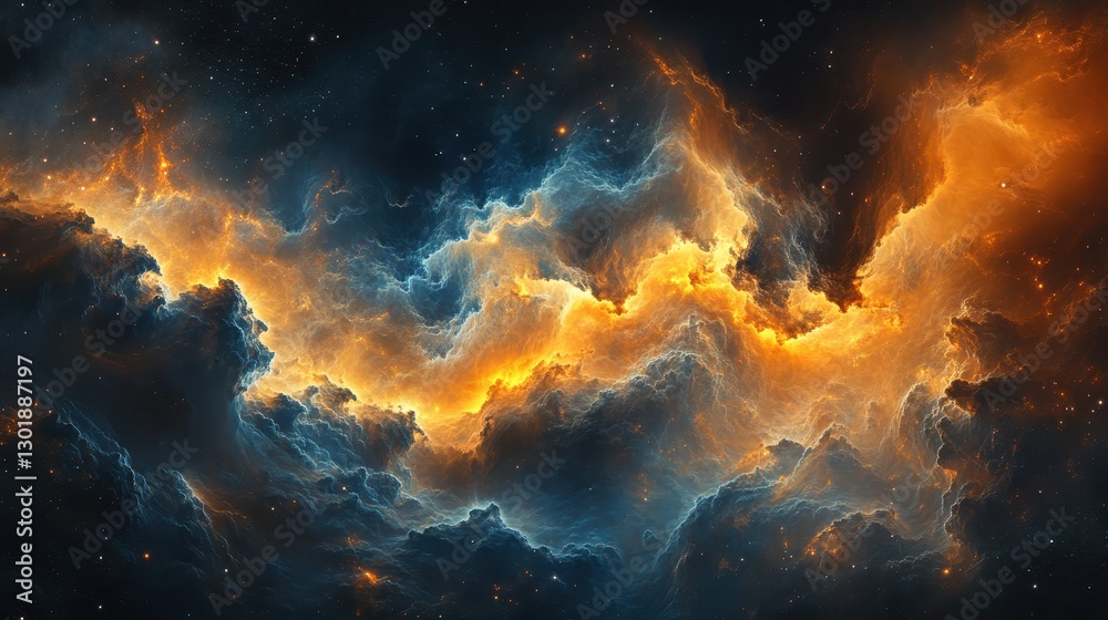 Fototapeta premium Cosmic Swirls of Colorful Nebula in Deep Space Atmosphere