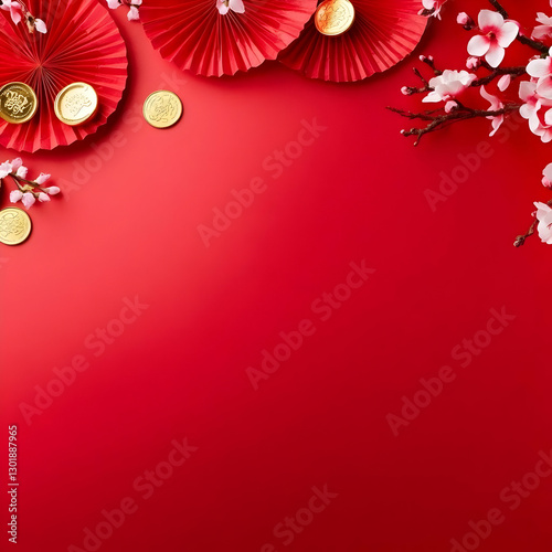 Red Festive Background with...