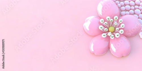 3D Illustration Pink Flower...