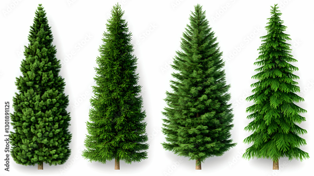 3D Illustration Green Pine Trees Forest Nature Wood Branches 3D Illustration Green Pine Trees Forest Nature Wood Branches