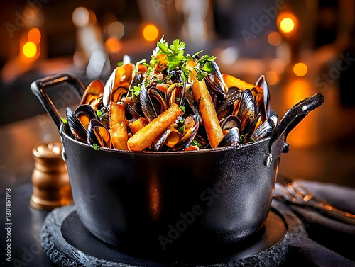 Photo, Mussels and Fries Re...