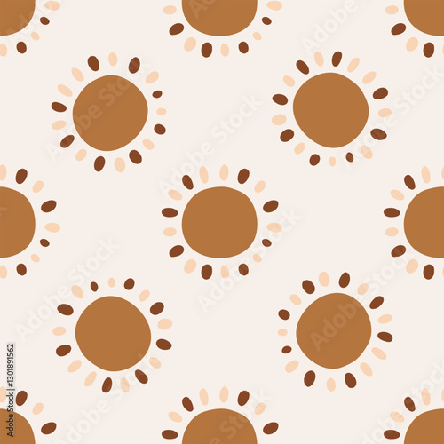 Bohemian Baby Pattern. Childish sun pattern. Boho kids sunshine print for nursesy