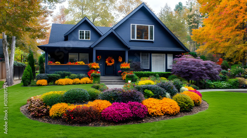 Photo Autumn Suburban Home ...