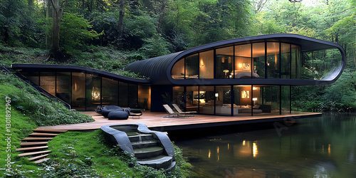 3D Illustration Modern Hous...