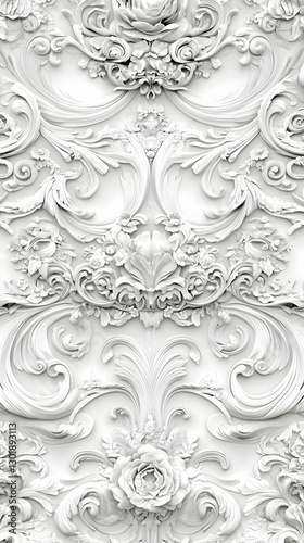 3D Illustration White Flora...