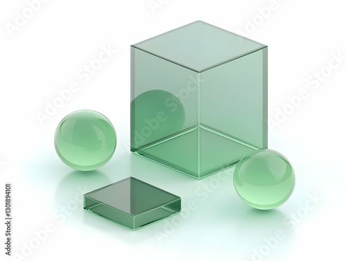 3D Render Abstract Glass Sh...