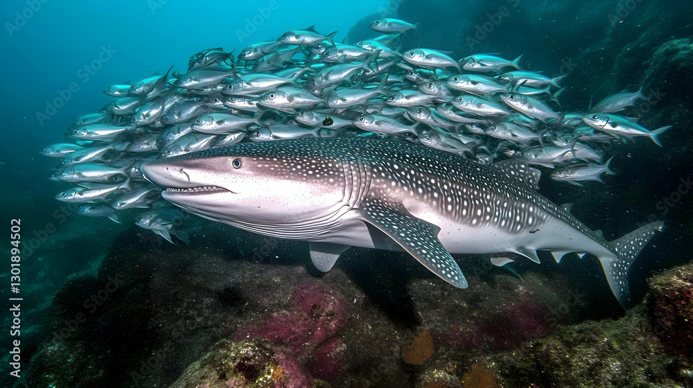 Fototapeta premium Photo Majestic Whale Shark Ocean Reef Underwater Marine Life