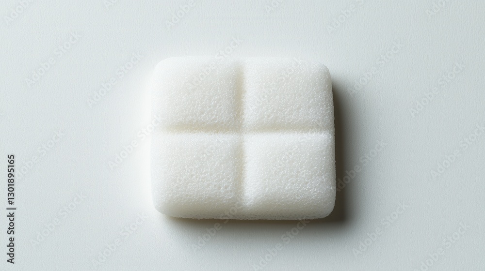 White Candy Square on White Surface White Candy Square on White Surface