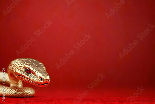3D Illustration Golden Snak...