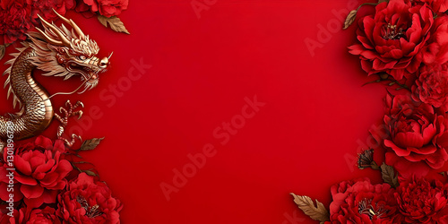 3D Illustration Golden Drag...