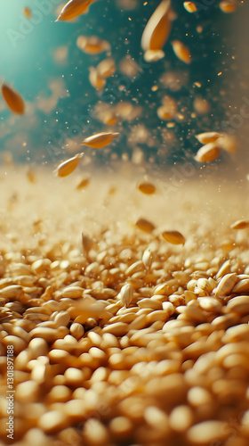 Photo Wheat Grains Abundanc...
