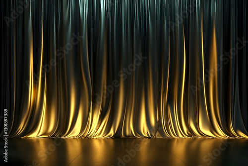 3D Illustration Golden Stag...