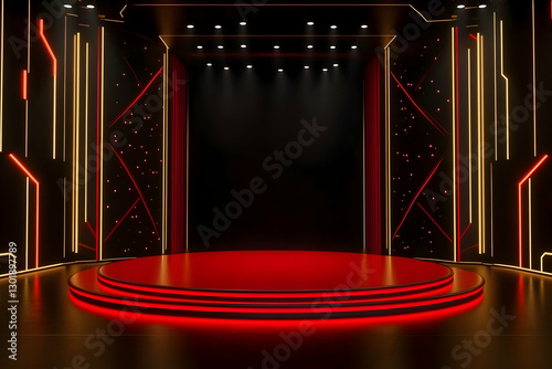 3D Illustration - Red Illum...