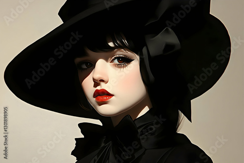 Illustration - Girl in Blac...