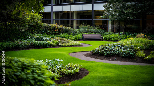Photo Lush Green Garden Pat...