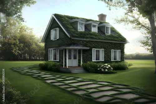 3D Illustration Green Ivy C...
