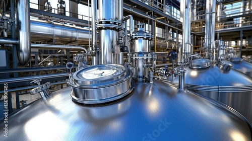 Industrial Tanks & Pipes in Factory