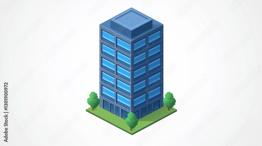 Isometric City Building Illustration Isometric City Building Illustration