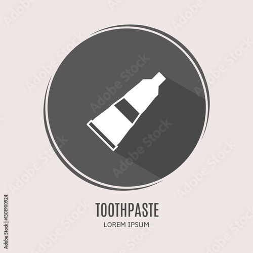 Symbol toohpaste logo. Illustration of toothpaste in flat. Stock vector.