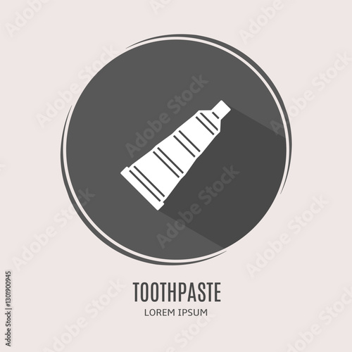Symbol toohpaste logo. Illustration of toothpaste in flat. Stock vector.