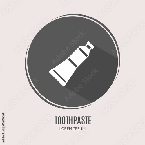 Symbol toohpaste logo. Illustration of toothpaste in flat. Stock vector.