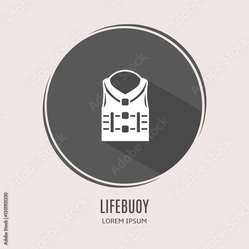 Symbol lifebuoy logo. Illustration of lifebuoy in flat. Stock vector.