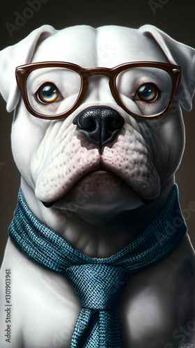 Illustration of White Dog w...