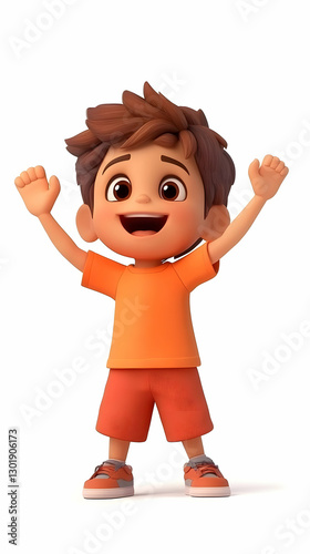 3D Illustration Happy Child...