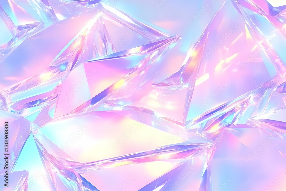 Abstract Background Illustration - Iridescent Crystal Prism