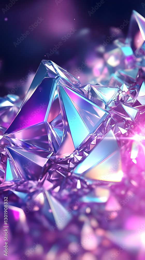 3D Abstract Background Purple Blue Crystal Illustration 3D Abstract Background Purple Blue Crystal Illustration